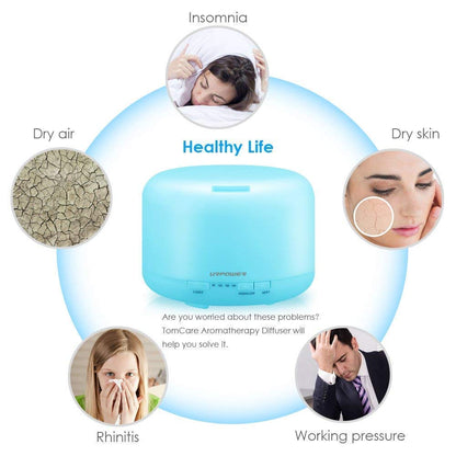URPOWER 500ML Essential Oil Diffuser – 5-in-1, Auto Shut-Off