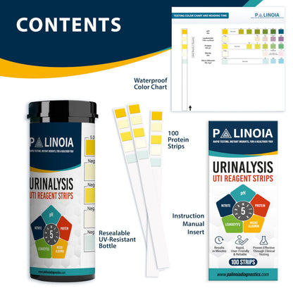 URS 5-in-1 Urine Test Strips 100 CT – UTI, pH, Nitrite, Leukocytes, Protein