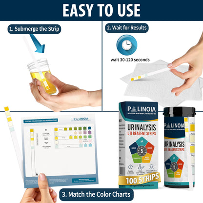 URS 5-in-1 Urine Test Strips 100 CT – UTI, pH, Nitrite, Leukocytes, Protein