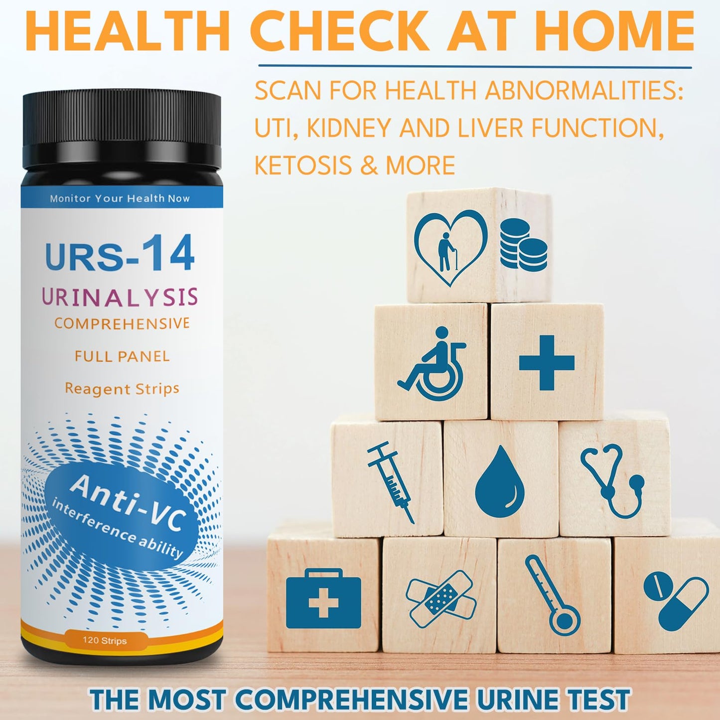 URS Urinalysis Test Strips – Leukocytes & Nitrites (UTI), OTC, 120 Strips