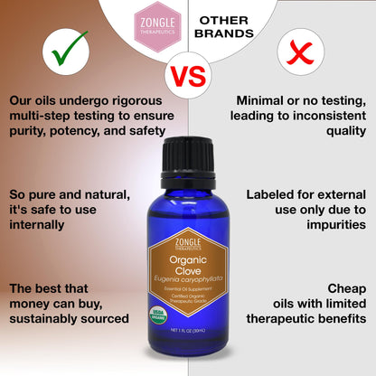 Organic Clove Oil – Food Grade for Teeth & Gums (1 OZ) | Zongle Therapeutics