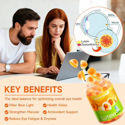 Sugar Free Lutein Gummies 5mg + 1mg Zeaxanthin for Eye Health – Orange Flavor, 60 Count