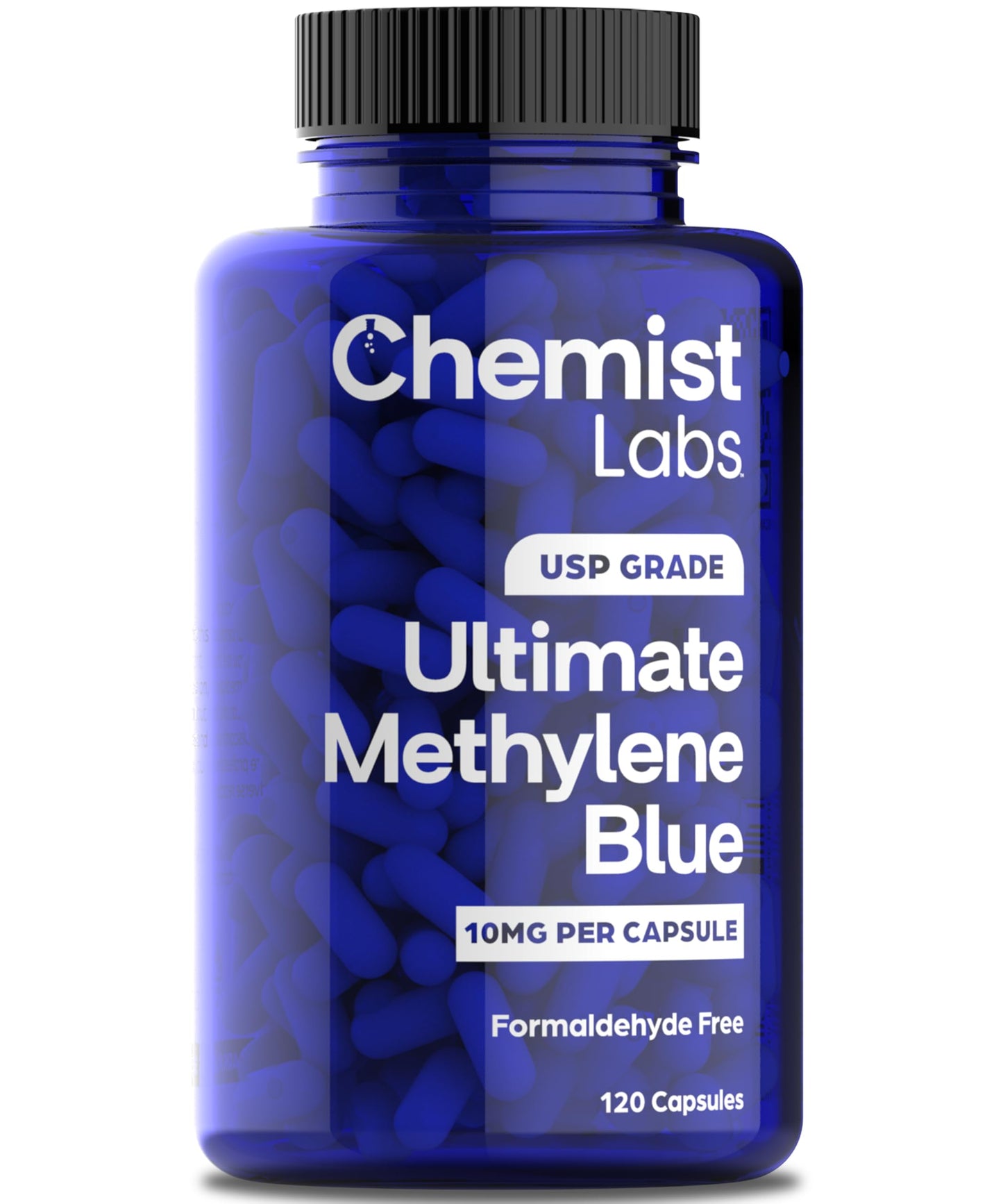 Chemist Labs Methylene Blue Capsules – USP Grade 99% Purity, Made in USA (120 Count)
