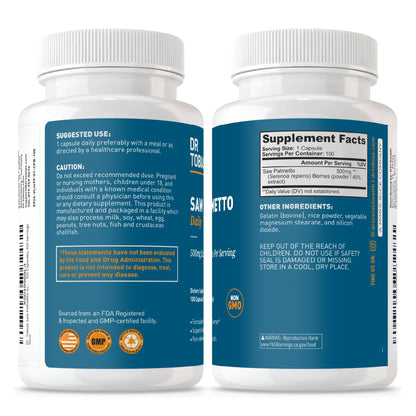 Dr. Tobias Saw Palmetto 500mg – Prostate, Hair & Urinary Health
