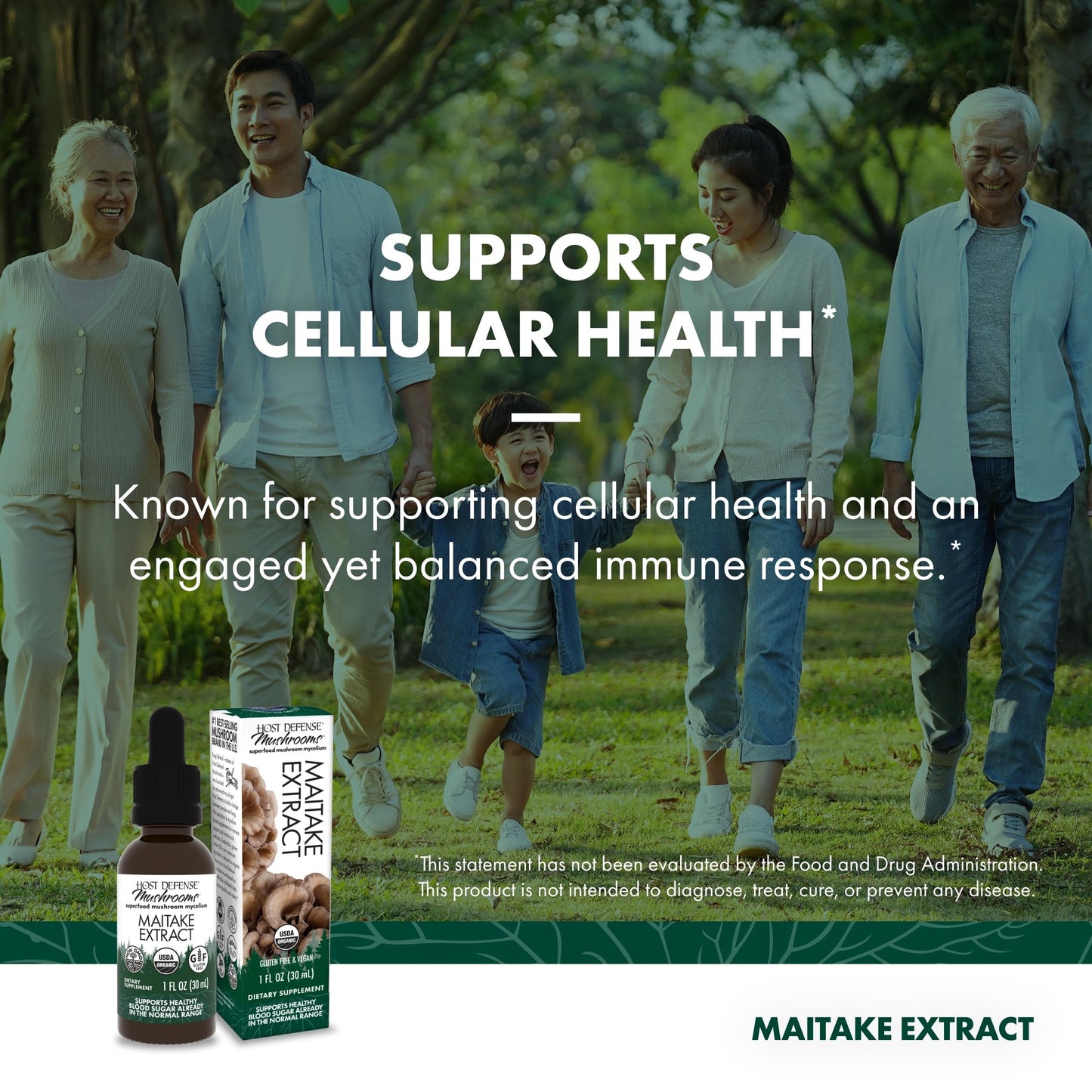 Host Defense Maitake Extract - Immune & Cellular Health Support - 1 oz (30 Servings)