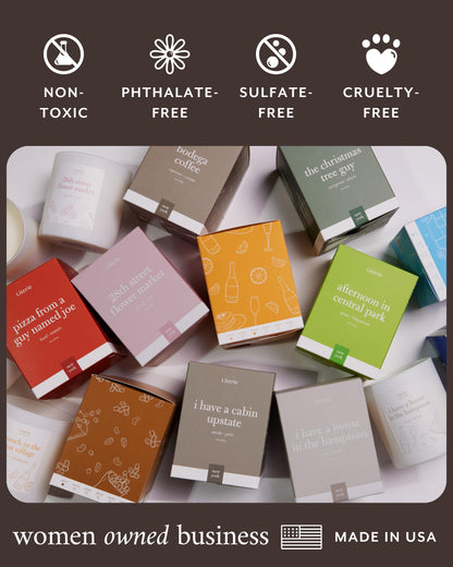Literie NYC-Inspired Scented Candle: Hamptons Rosé & Melon, 9oz, 50h Burn
