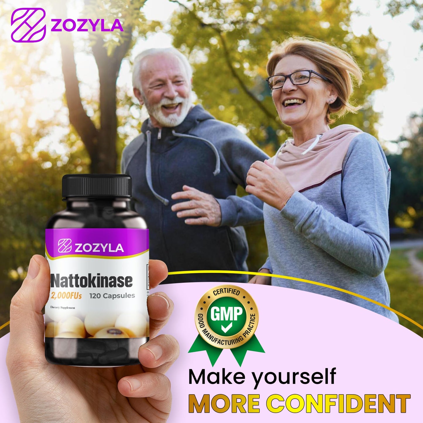 ZOZYLA Nattokinase 2000 FU Supplement – 120 Capsules – Natto Extract for Blood Flow – Non-GMO, Gluten Free, Vegan – Made in USA