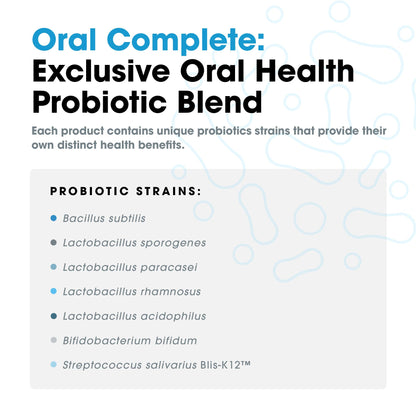 Oral Complete 11-in-1 Dental Probiotics with BLIS K12 – Bad Breath & Tonsil Stone Relief, Non-GMO, 120 Capsules