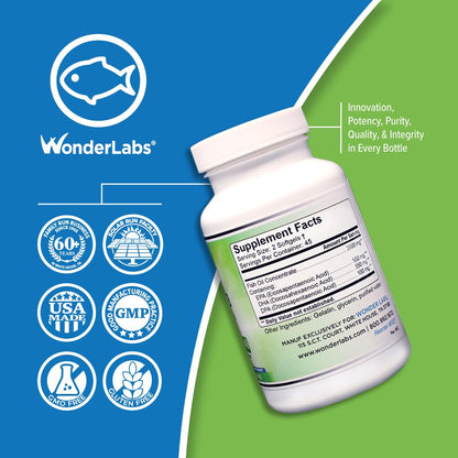 Atlantic Menhaden Fish Oil Omega-3 2000 mg – Burpless, USA Made, EPA DHA DPA 90 Softgels