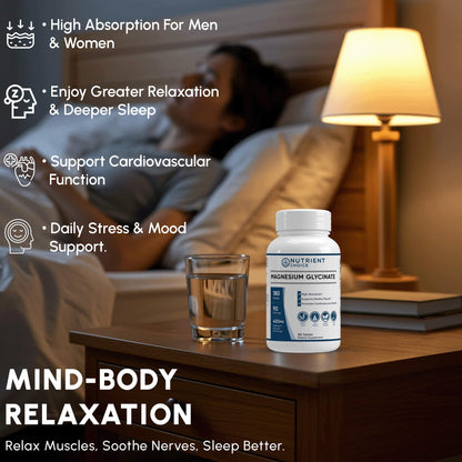 400 mg Magnesium Glycinate – 180 Tablets | High Absorption, Non-GMO