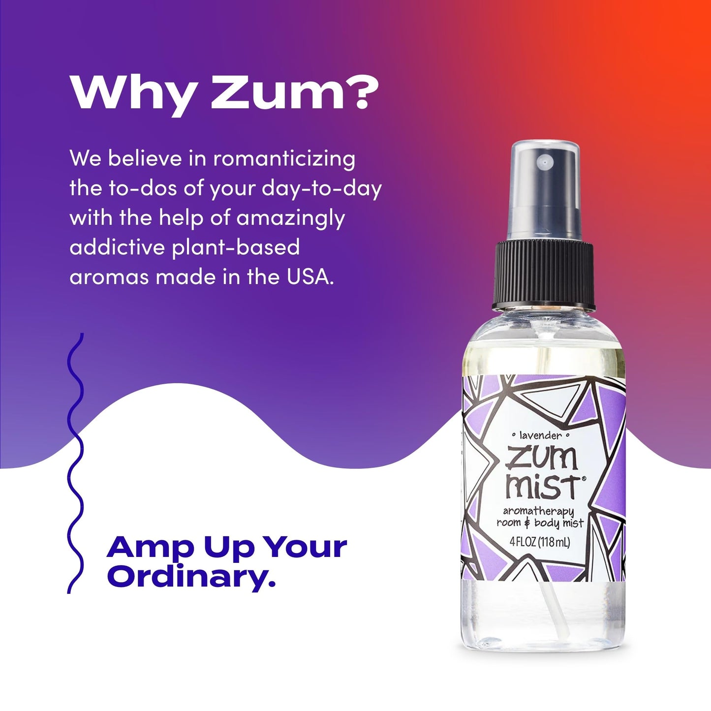 Zum Indigo Wild Mist – Lavender Room & Body Spray, Aromatherapy, 4 oz