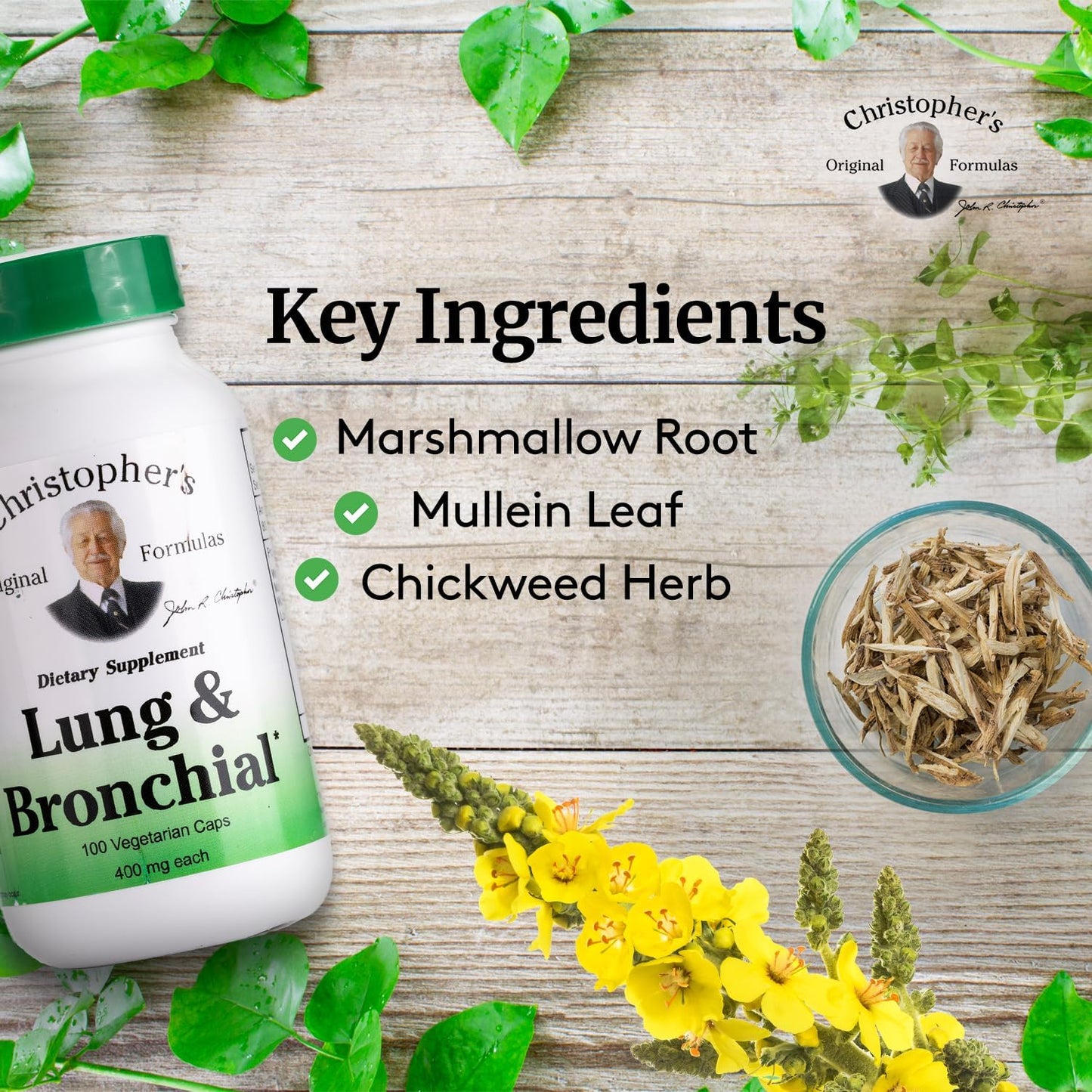 Christopher's Original Formulas Lung & Bronchial Formula - Lung Cleanse for Smokers - Respiratory Support