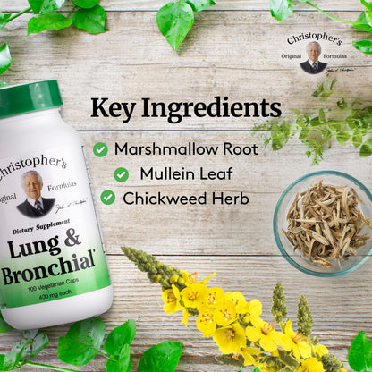 Christopher's Original Formulas Lung & Bronchial Formula - Lung Cleanse for Smokers - Respiratory Support