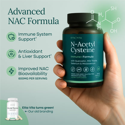 Vegan NAC 600mg Liver Detox & Immune Support | Quercetin, Milk Thistle, Molybdenum & Selenium