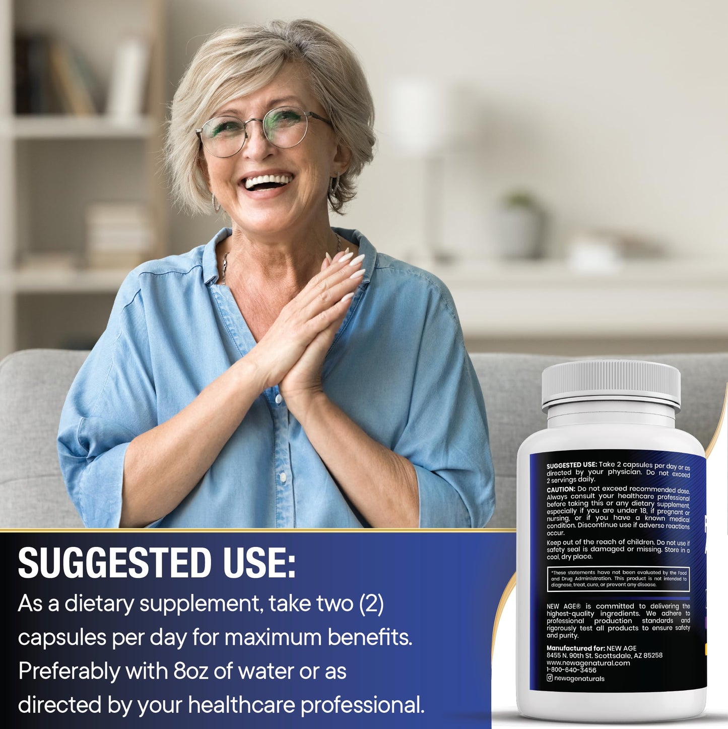 NEW AGE DHEA Supplement - Pregnenolone for Men & Women with DIM, Vitamin D3 5000 IU - 120 Count