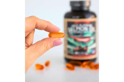 Wild Alaskan Salmon Oil Omega-3 Supplement (EPA & DHA) - 120 Softgels, 1000mg Each | Kwee-Jack Fish Co.