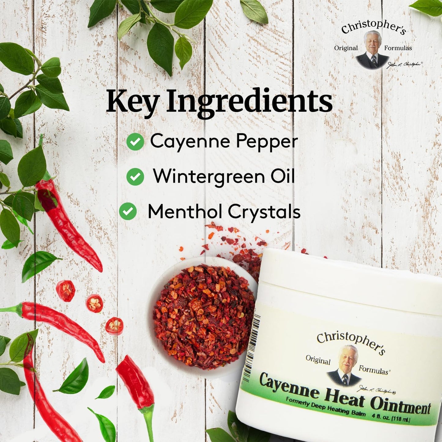Christopher's Original Formulas Cayenne Heat Ointment – Warming Herbal Topical for Discomfort & Circulation (4 fl oz)