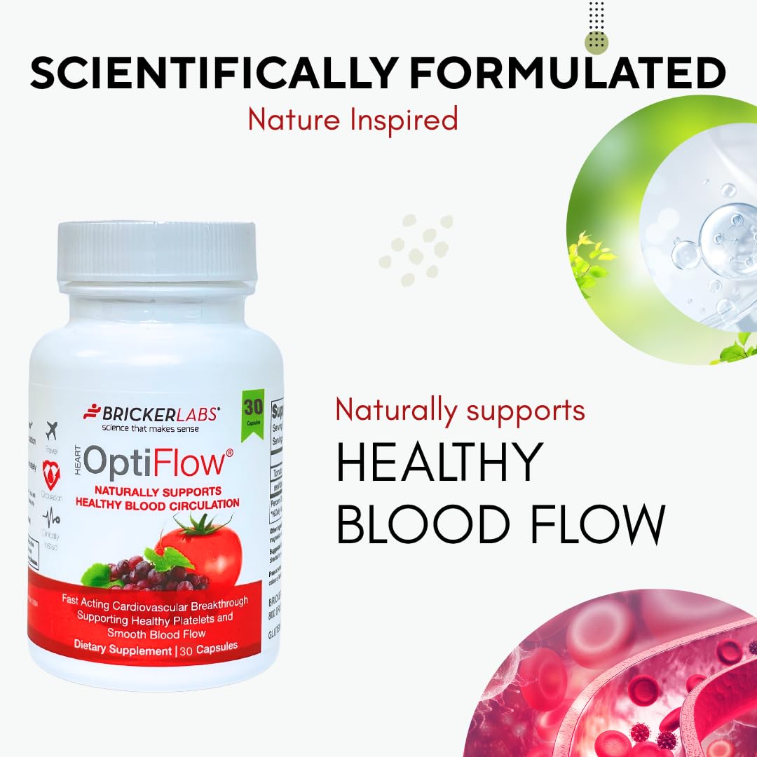 Bricker Labs OptiFlow Blood Circulation Vitamins – Naturally Supports Healthy Blood Flow, 30 Capsules