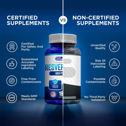 We Like Vitamins Resveratrol 1000mg per Serving – 180 Veggie Capsules