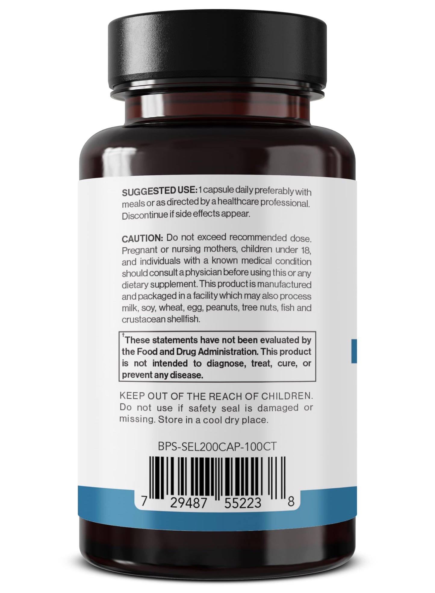 Better Place Selenium 200mcg | 100 Vegetarian Capsules | Immune Support & Thyroid Health