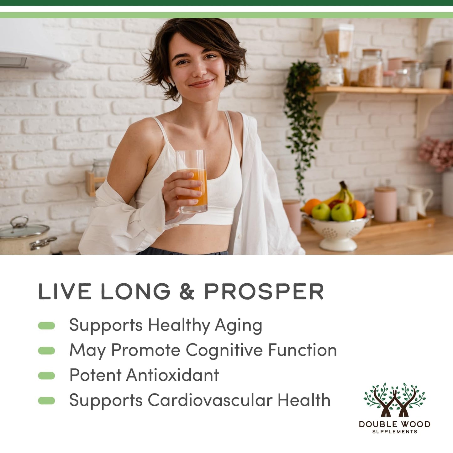 Ergothioneine 30mg Supplement - 60 Count, Plant-Based L-Ergothioneine (Non-GMO, Gluten Free, Vegan Safe) - Double Wood (Pack of 2)