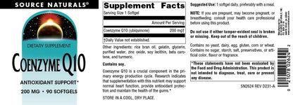 Source Naturals CoQ10 200 mg Softgels (90 Count) – Antioxidant Support