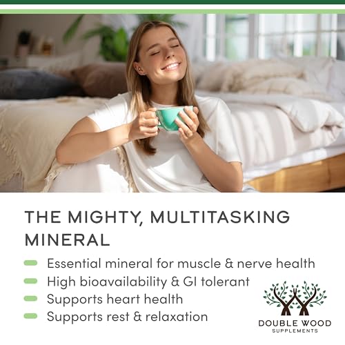 Magnesium Taurate for Cardiovascular Health – 1,500mg/Serving | 210 Vegan Capsules | Double Wood Supplements