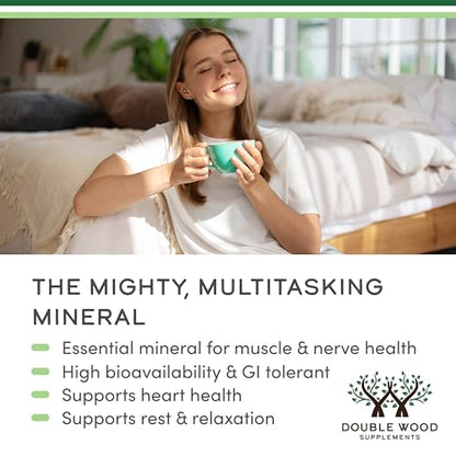 Magnesium Taurate for Cardiovascular Health – 1,500mg/Serving | 210 Vegan Capsules | Double Wood Supplements