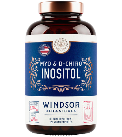 Myo & D-Chiro Inositol 40:1 – 2000 mg Myo-Inositol, Maca & Ashwagandha (120 Veg Caps)