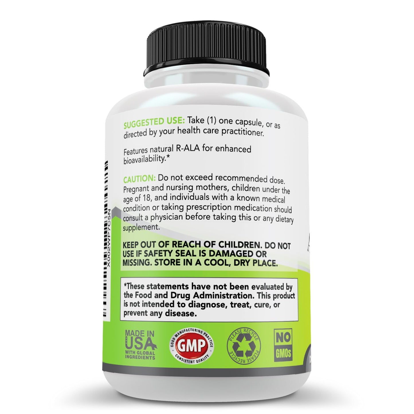 Simply Nature's Pure Alpha Lipoic Acid 600mg – 120 Veggie Capsules | Non-GMO Thioctic Acid