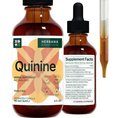 Quinine Liquid Extract 4 oz - Digestive Health & Immune Support | Cinchona Bark Tincture
