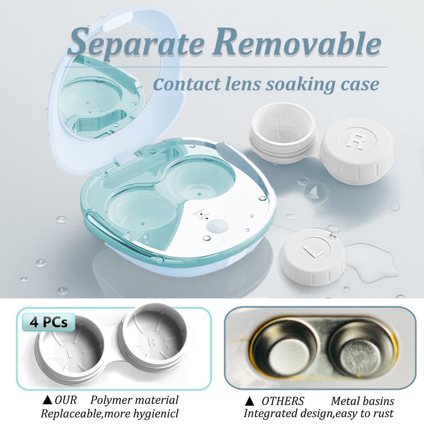 Portable Ultrasonic Contact Lens Cleaner with USB Charger (Blue)