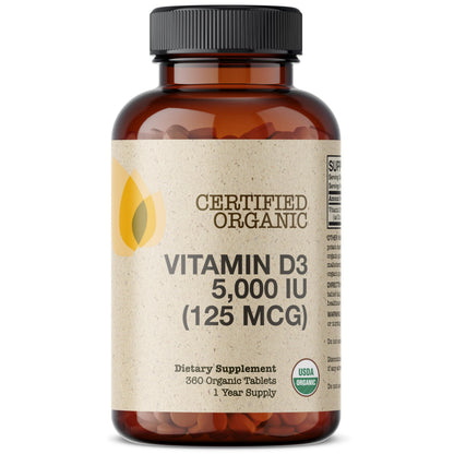 Futurebiotics Vitamin D3 5,000 IU (125 mcg) – USDA Organic, 360 Tablets