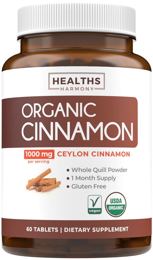 USDA Organic Ceylon Cinnamon Pills – 1000mg per Serving, Vegan & Non-GMO BritishVita | Premium UK Vitamins & Wellness Supplements