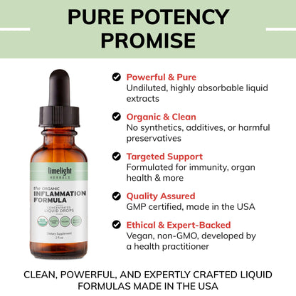 USDA Organic Inflammation Support – Turmeric Curcumin, Boswellia, Ginger Drops