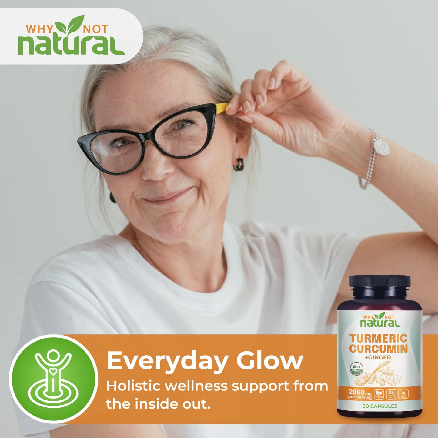 Organic Turmeric Curcumin Capsules with Ginger and Black Pepper - Tumeric