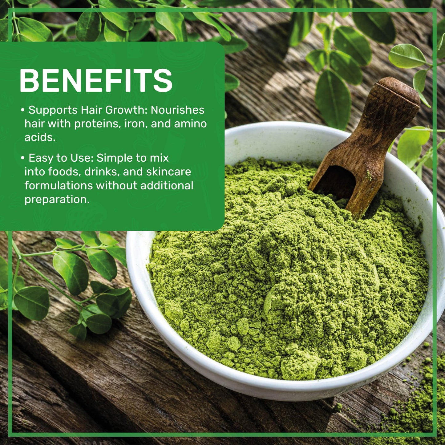 Jiva Organics Moringa Powder 1.25LB - USDA Organic Moringa Leaf Powder | Vegan