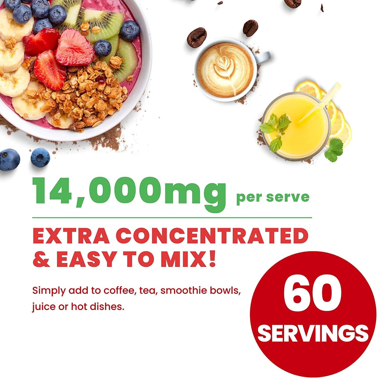 Organic Mushroom Powder Extract – 10-Mushroom Superfood Blend (14x Stronger) – 60g | USDA Immunity Booster