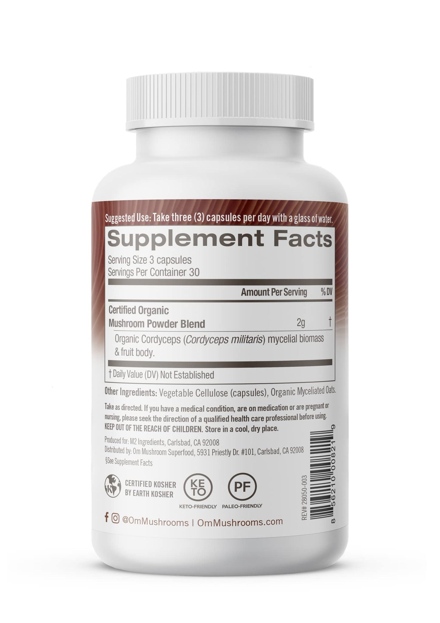 OM Mushroom Superfood Cordyceps Capsules – Organic Energy & Endurance (90 Count)