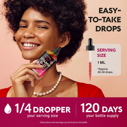 USDA Organic Vitamin B12 Sublingual Drops – 5000 mcg, 4 oz, 4 Month Supply