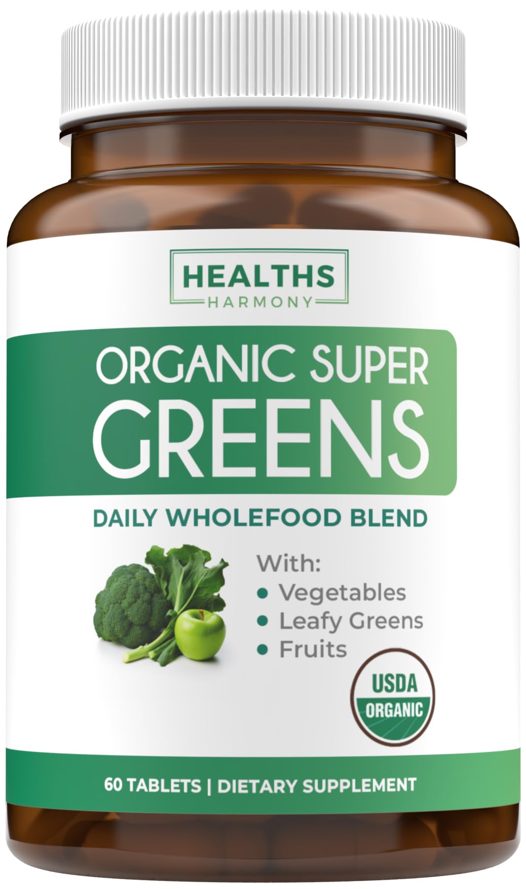 USDA Organic Super Greens – 28-Item Veggie & Fruit Complex, Vegan & Non-GMO
