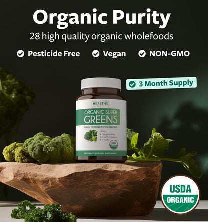 USDA Organic Super Greens – 28 Superfoods for Adults | Vegan & Non-GMO
