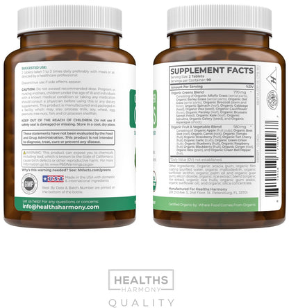 USDA Organic Super Greens – 28 Superfoods for Adults | Vegan & Non-GMO