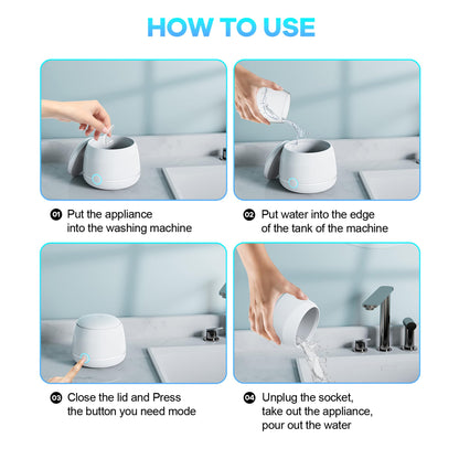 USRIXITECH Ultrasonic Retainer Cleaner Pro – Deep Clean Dentures & Aligners (White)