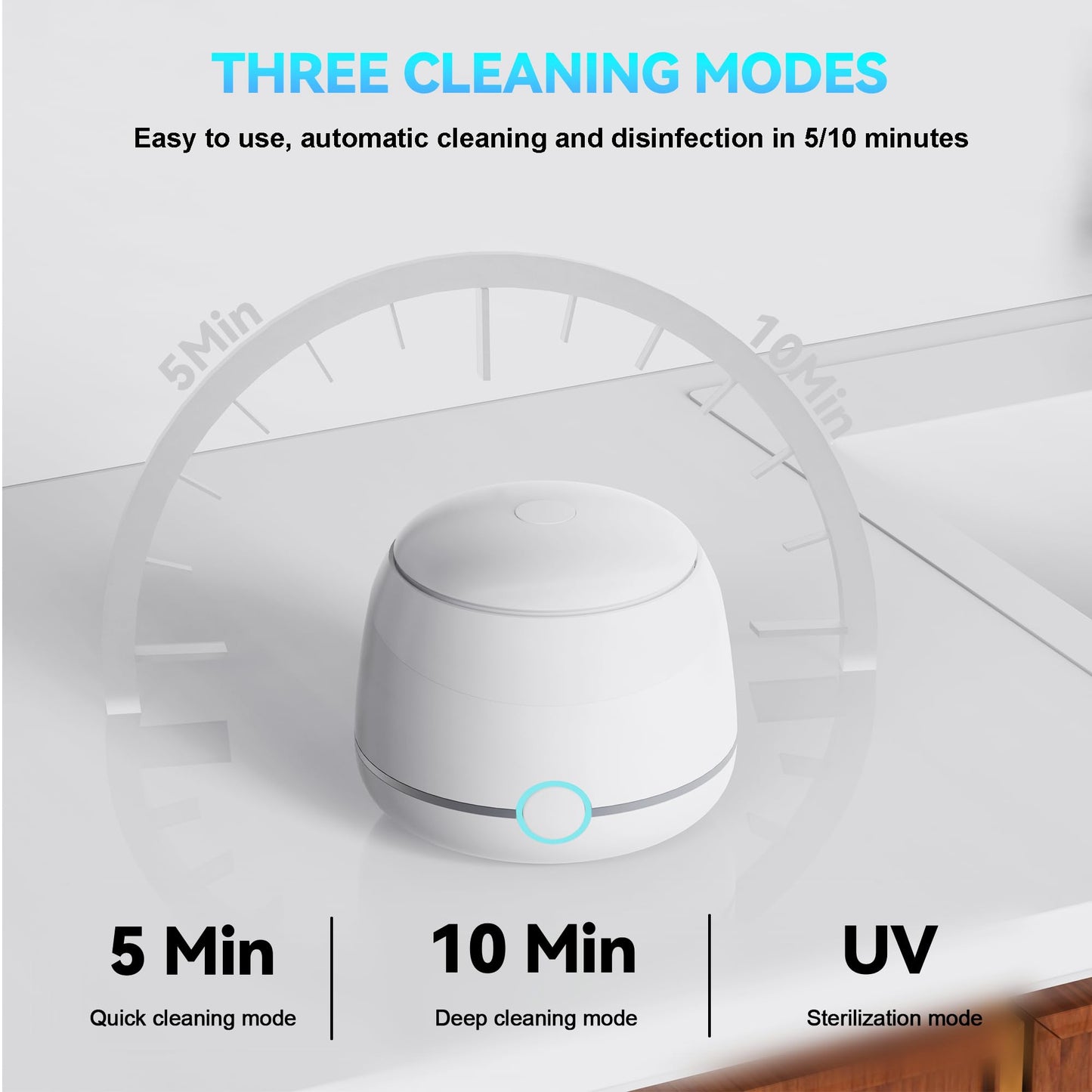 USRIXITECH Ultrasonic Retainer Cleaner Pro – Deep Clean Dentures & Aligners (White)