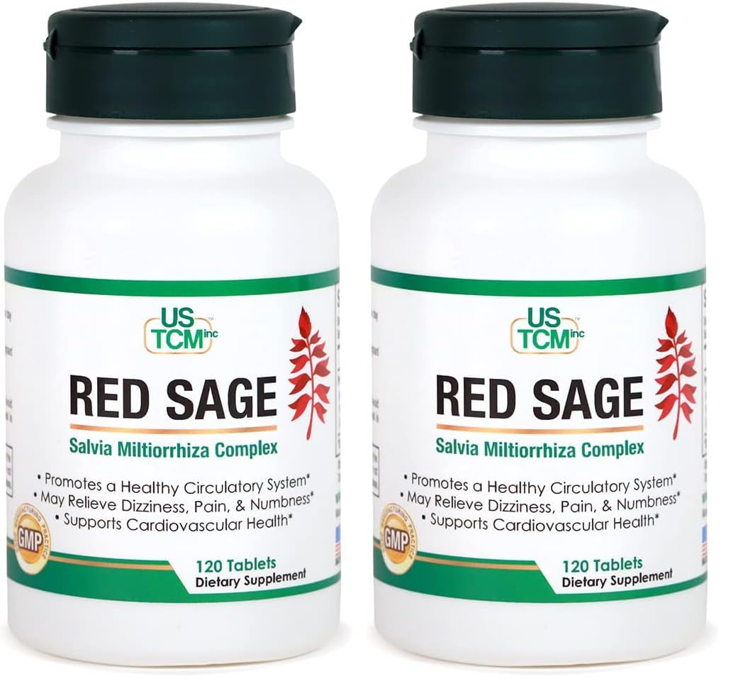 USTCM Red Sage Complex Tablets – Salvia Miltiorrhiza 120 Tablets (Pack of 2)