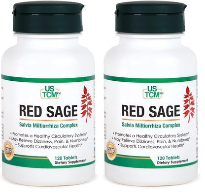 USTCM Red Sage Complex Tablets – Salvia Miltiorrhiza 120 Tablets (Pack of 2)