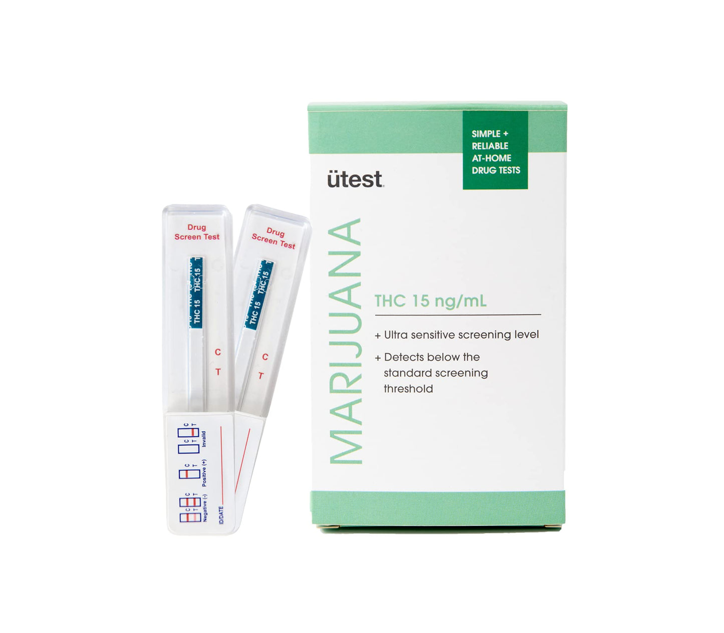 UTest Instant THC Home Drug Test – 15 ng/mL Single Panel Cannabis Detection (2-Pack)