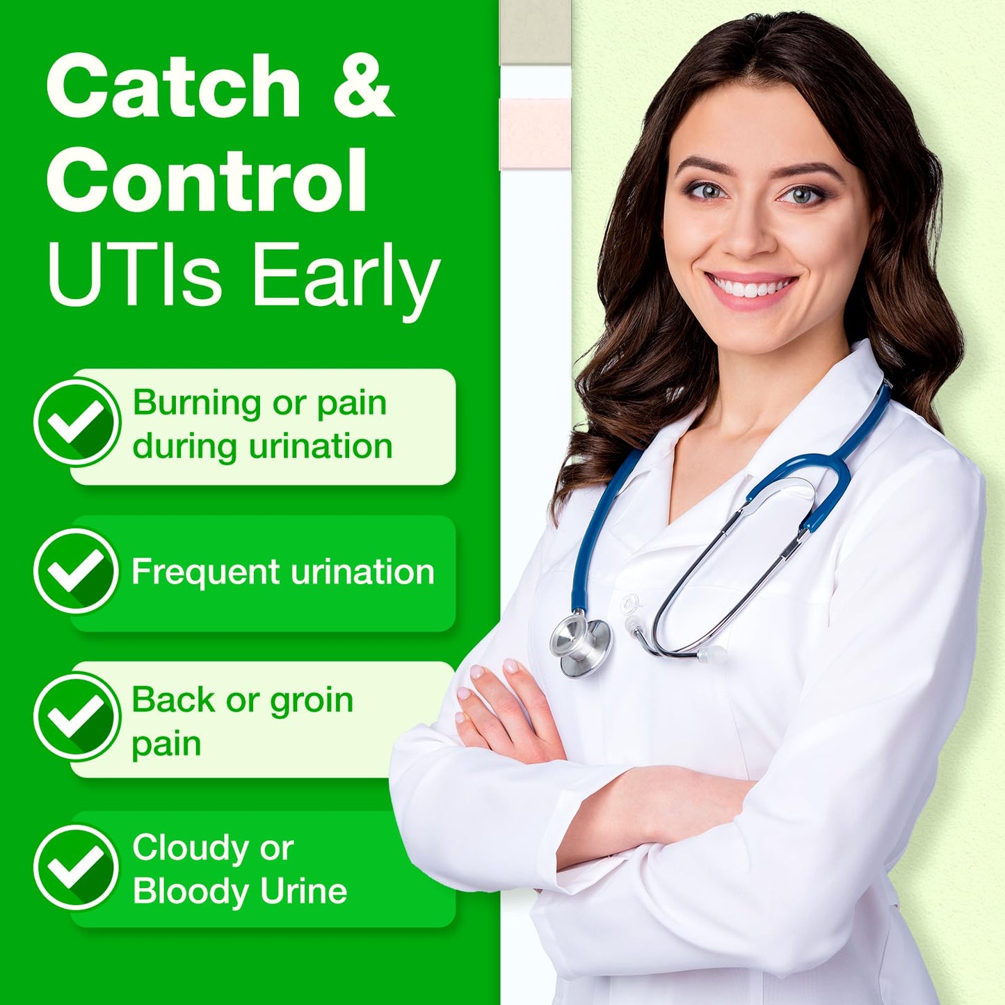 Easy@Home UTI Test Strips 20P – 20 Tests/Box, FDA Cleared, FSA Eligible