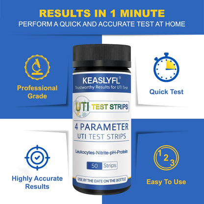 4-in-1 UTI Test Strips for Women & Men – Fast Home UTI Kit